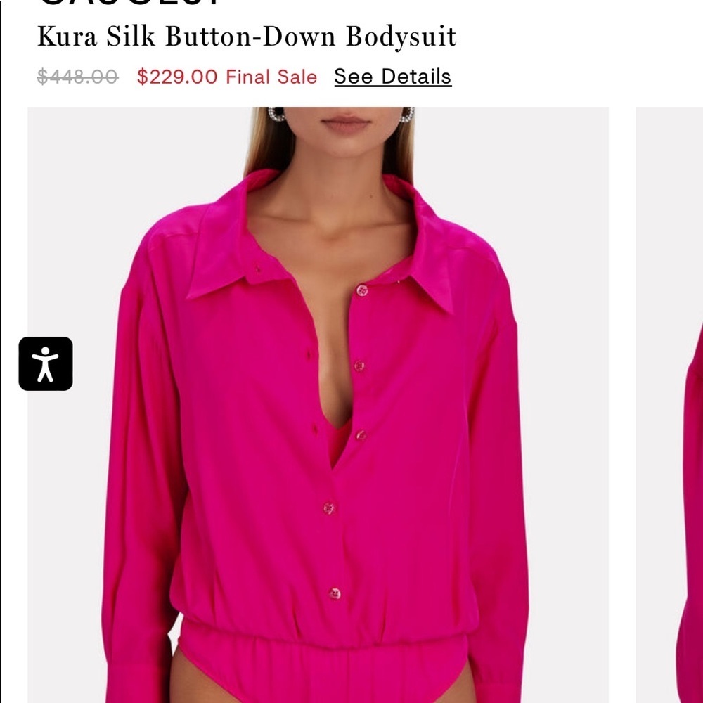 NWT silk button down bodysuit